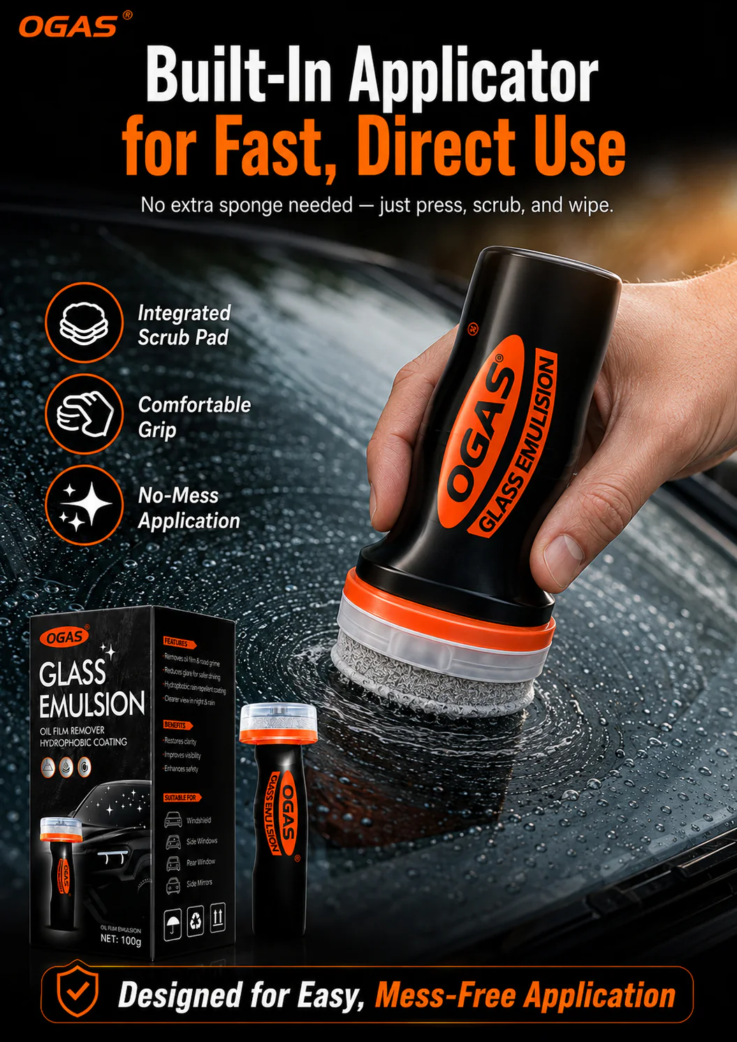 OGAS built-in applicator for direct use