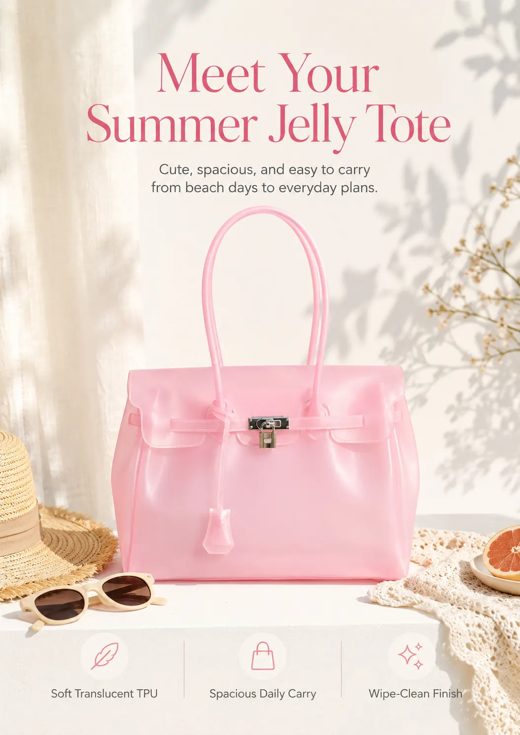 Translucent Jelly Tote Bag detail image 1