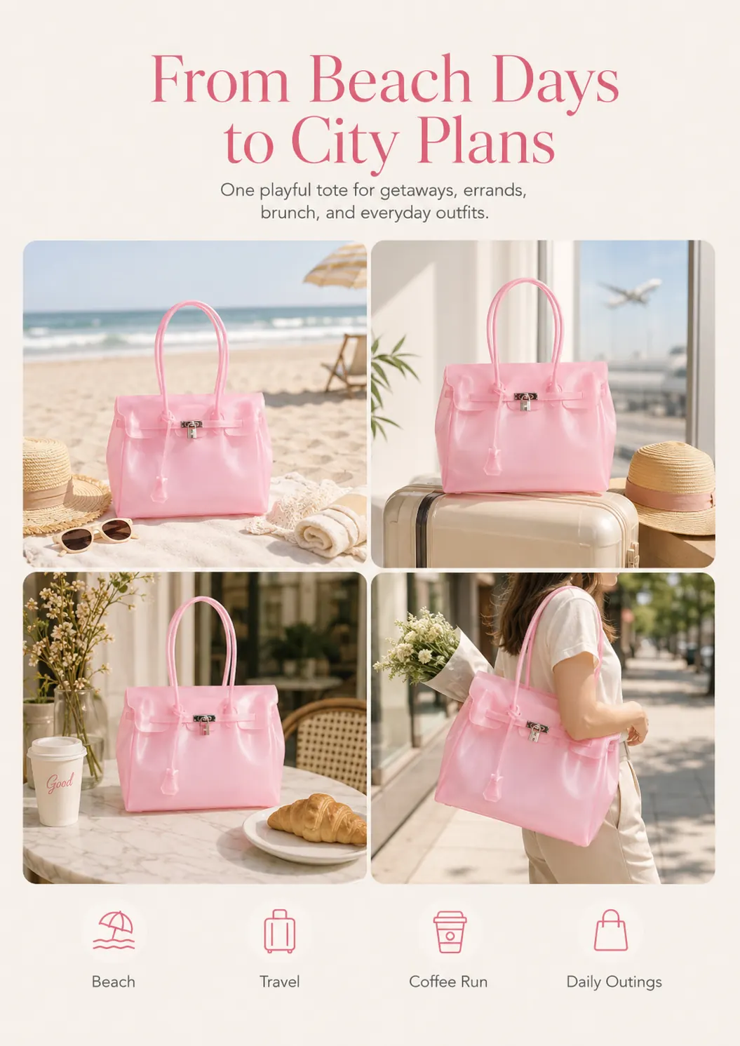 Translucent Jelly Tote Bag detail image 9