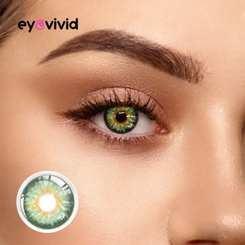 EyeVivid Forest Green Contact Lenses for Soft Glam Looks