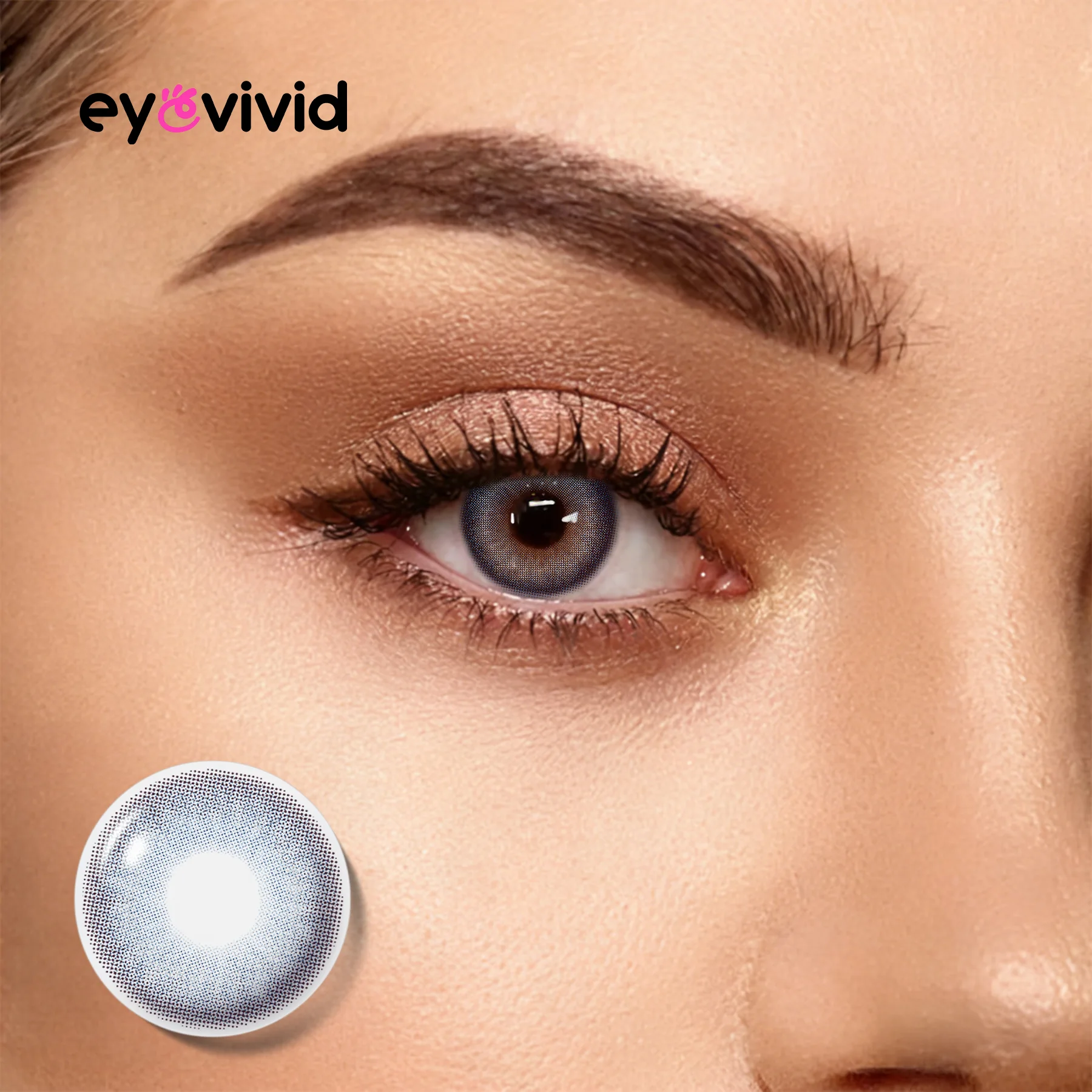 Crystal blue contact lenses for soft glam looks