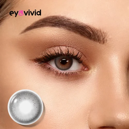 EyeVivid Aurora Gray Contact Lenses for K-Beauty Looks