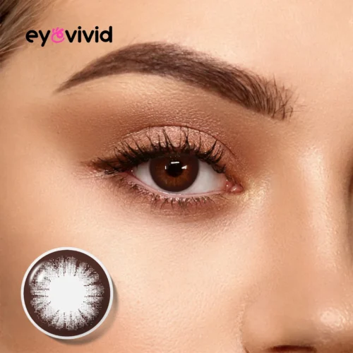 EyeVivid Silk Brown Contact Lenses for K-Beauty Looks