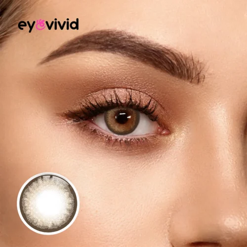 EyeVivid Velvet Brown Contact Lenses for Soft Glam Looks