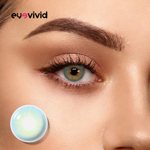 EyeVivid Aqua Glow Blue Contact Lenses for Soft Glam Looks