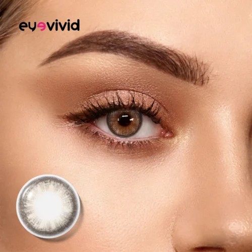 EyeVivid Taupe Brown Contact Lenses for Dark Eyes