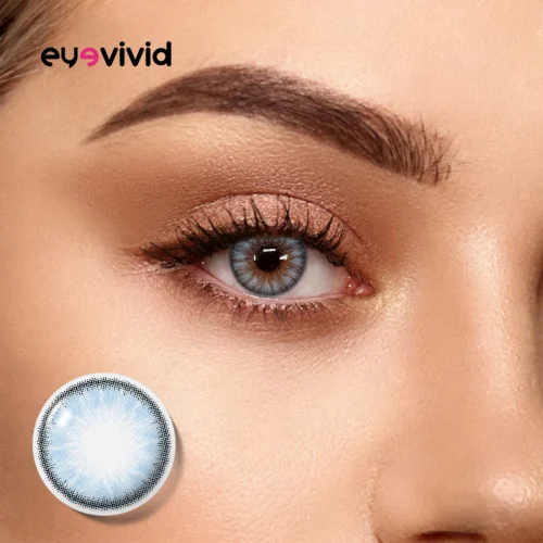 EyeVivid Frost Blue Contact Lenses for Doll-Like Eyes