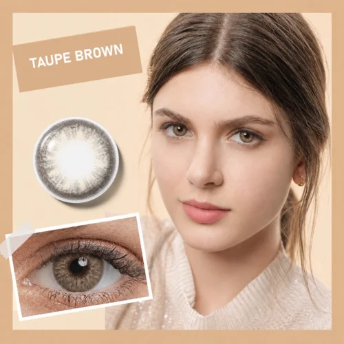 EyeVivid Taupe Brown Contact Lenses for Dark Eyes
