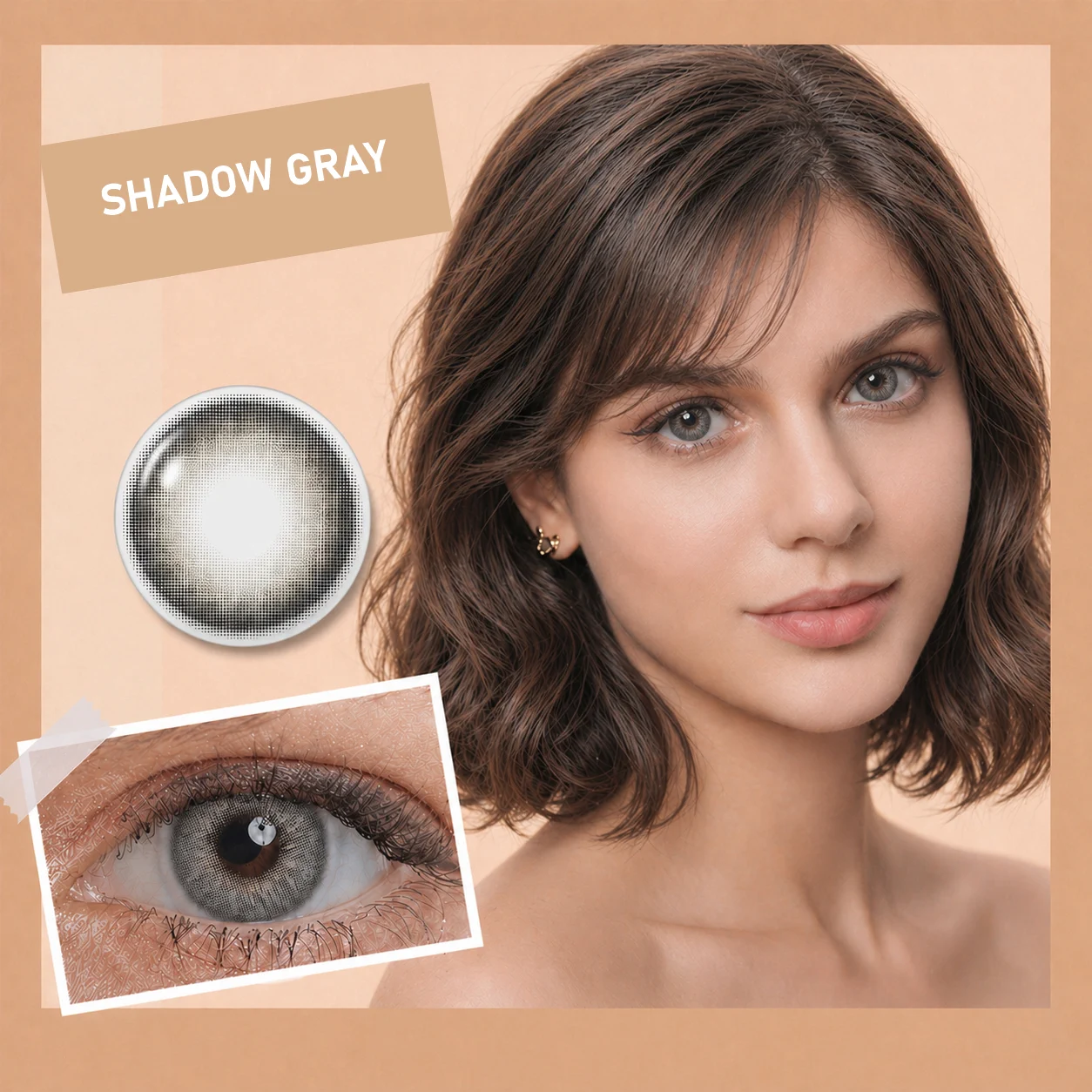 EyeVivid Shadow Gray Contact Lenses for K-Beauty Looks