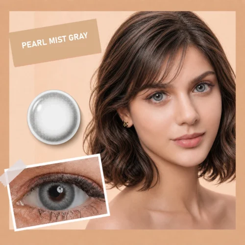 EyeVivid Pearl Mist Gray Contact Lenses for Everyday Wear