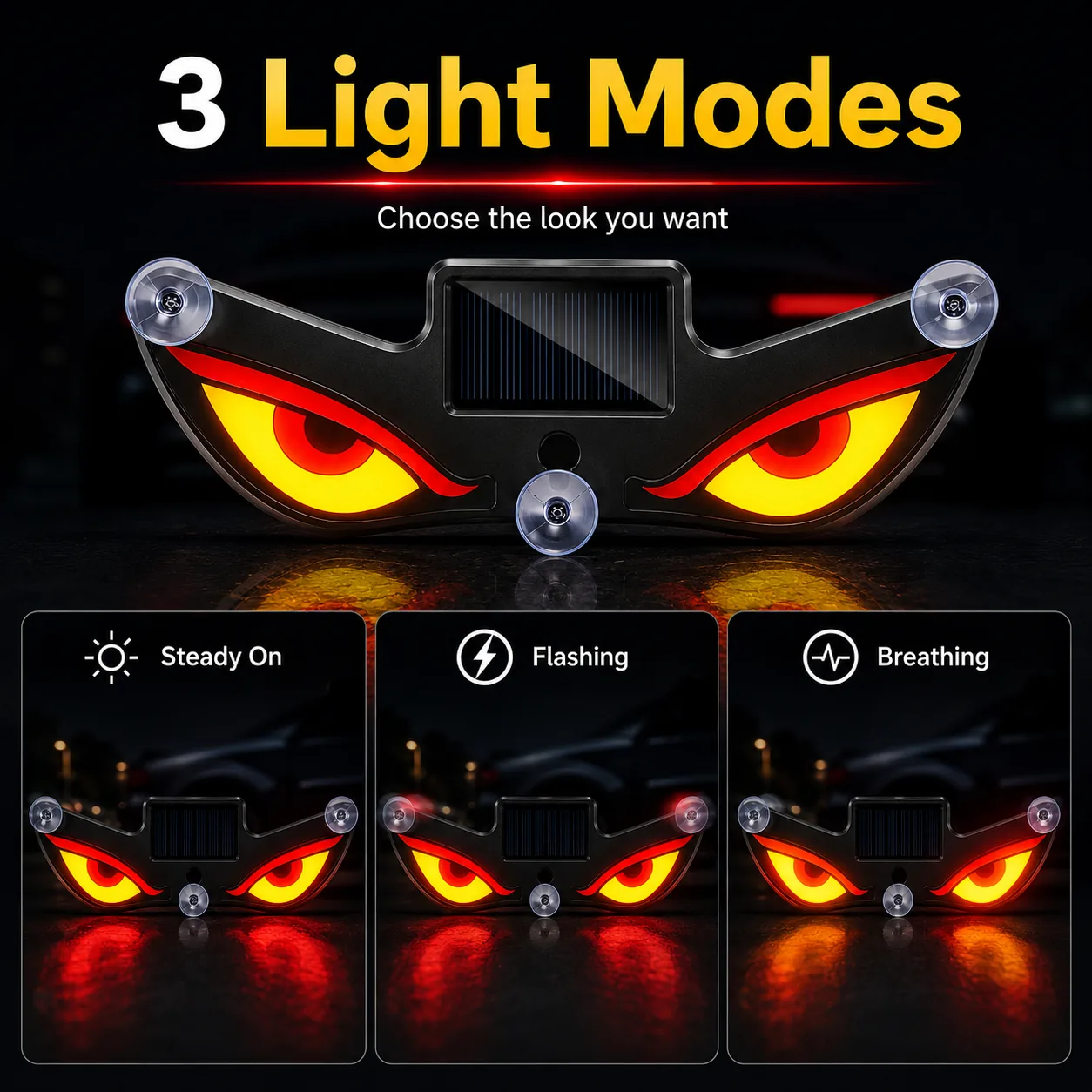 3 light modes demon eye car light